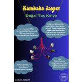 Sertifikalı Orijinal Doğal Taş Kambaba Jasper Taşı El Yapımı Bakır Tel Sarma Kolye