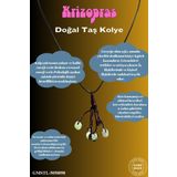 Sertifikalı Orijinal Doğal Taş Krizopras Taşı El Yapımı Bakır Tel Sarma Kolye