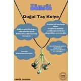 Sertifikalı Orijinal Doğal Taş Zümrüt Taşı El Yapımı Bakır Tel Sarma Kolye