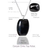 Sertifikalı Oval Model Gerçek Oniks Taşı Kolye