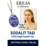Sertifikalı Oval Sodalit Taşı Kolye – İfade Gücü, Zihinsel Berraklık ve İçsel Denge Taşı
