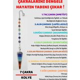 Sertifikalı Pandül Kesim 7 Çakra Doğal Taş Kadın Kolye Sarkaç Özel Tasarım Kolye Zinciri Hediyeli