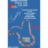 Sertifikalı Pembe Kuvars Doğal Taş Aşk Kolyesi