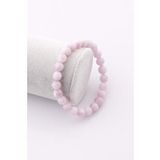 Sertifikalı Pembe Kuvars Doğal Taş Bileklik 8 mm