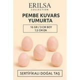 Sertifikalı Pembe Kuvars Yumurta Doğal El Taşı – Aşk, Huzur Ve Kalp Enerjisi