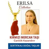 Sertifikalı Penguen Model Kırmızı Mercan Kolye – Sadakat, Enerji ve Cesaret Taşı