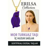 Sertifikalı Penguen Model Mor Turkuaz Taşı Kolye – Şans, Koruma ve Ruhsal Dönüşüm