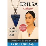Sertifikalı Piramit Model Lapis Lazuli Taşı Kolye - Duyguları Dengeleyen Doğal Taş