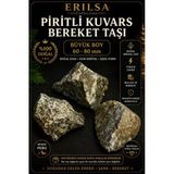 Sertifikalı Piritli Kuvars Bereket Taşı Doğal Ham Kaya 60-80 Mm Büyük Boy