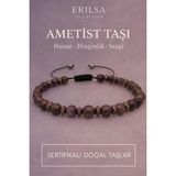 Sertifikalı Premium Ametist Taşı Bileklik – Huzur, Sezgi ve Ruhsal Dinginlik