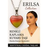 Sertifikalı Renkli Kaplama Kuvars Taşı Kolye (Yeşil Kırmızı) – Enerji Canlandırıcı ve Ruhsal Koruma