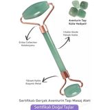 Sertifikalı Rose Aventurin Taşı Yüz Masaj Aleti - Kütle Hediyeli