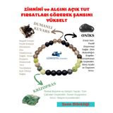 Sertifikalı Şans Doğaltaş Tılsım Bilekliği D.kuvars-oniks-krizopras Taşı Doğaltaş Tılsım Bileklik