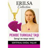 Sertifikalı Sarı Renkli Balık Model Mor Turkuaz Taşı Kolye – Şans, Ruhsal Denge ve Pozitif Enerji Taşı