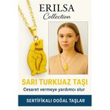 Sertifikalı Sarı Renkli Penguen Model Yeşil Sarı Taşı Kolye – Şifa, Koruma ve Doğal Denge