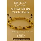 Sertifikalı Şeffaf Sitrin Doğal Taş Bileklik - 8X8 Mm Bereket Bolluk Mutluluk Enerjisi Taşı