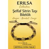 Sertifikalı Şeffaf Sitrin Doğal Taş Bileklik - 8X8 Mm Bereket Enerji Ve Huzur Taşı