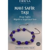 Sertifikalı Sentetik Mavi Safir Taşı Bileklik – Bilgelik, Sezgi ve Denge Enerjisi