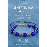 Sertifikalı Sentetik Mavi Safir Taşı Bileklik – Dinginlik ve Zarafet Enerjisi