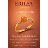 Sertifikalı Sinir Stres Panik Atak Yüzüğü – Turuncu Akik Taşı Ayarlanabilir Gold Kasa Koç Aslan Yay