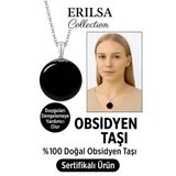 Sertifikalı Siyah Obsidyen Taşı Kolye – Koruyucu Kalkan