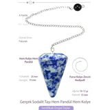 Sertifikalı Sodalit Taşı Pandül Sarkaç Hem Pandül - Hem Kolye