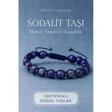 Sertifikalı Sodalit ve Terahertz Taşı Bileklik – Özgüven, Mantık ve Odaklı Şıklığın Güçlü Hali