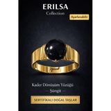 Sertifikalı Şungit Doğal Taş Yüzük Kader Dönüşüm Enerji Ayarlanabilir