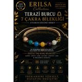 Sertifikalı Terazi Burcu 7 Çakra Doğal Taş Bileklik -Ayarlamalı Unisex Lüks Hem Bileklik Hem Halhal