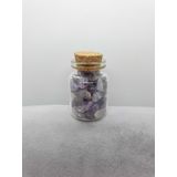 Sertifikalı Tüp Şişelerde Kırık Doğal Taşlar (AMETİST TAŞI DELİKLİ) 4 X 2cm Büyük Boy