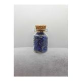 Sertifikalı Tüp Şişelerde Kırık Doğal Taşlar (LAPİS LAZULİ TAŞI DELİKLİ) 5x3cm Büyük Boy