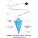 Sertifikalı Turkuaz Taşı Pandül Sarkaç Hem Pandül - Hem Kolye