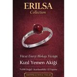 Sertifikalı Vücut Enerji Blokaj Yüzüğü – Kızıl Yemen Akiği Ayarlamalı İnce Kasa Koç Aslan Akrep Burç