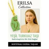Sertifikalı Yeşil Renkli Penguen Model Yeşil Turkuaz Taşı Kolye – Şifa, Koruma ve Doğal Denge