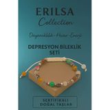 Sertifikalı Yeşim Akik Kuvars Doğal Taş Depresyon Bileklik Seti Huzur Enerji Denge Model