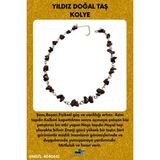 Sertifikalı Yıldız Doğal Taş Özel Tasarım Kolye Kahverengi