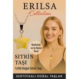 Sertifikalı Yıldız Model Sitrin Doğal Taş Kolye – Enerji Canlılık Bolluk Ve Bereket Taşı
