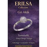 Sertifikalı Yumurtalık Enerji Denge Yüzüğü – Gri Akik Taşı Ayarlamalı İnce Kasa Yengeç Terazi Balık