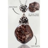 Sertifikalı Zirkon Taşlı Ham İşlenmemiş Lal Garnet Granat Taşı Kolye