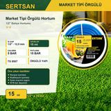 Sertsan Market Tipi Örgülü Bahçe Hortumu 1/2 Inç - 12,5 mm 15 M 5/15 Bar