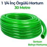 Sertsan Örgülü Su Hortumu 1 1/4 Inç 30 Metre Yeşil Dayanıklı Bahçe Hortumu