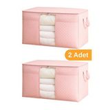 Sertstil 2 Adet - Pencereli Yastık Yorgan Hurcu 75 X 40 X 40 Cm - Pembe Benekli