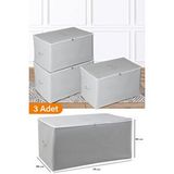 Sertstil 3 Adet - Büyük Boy Antrasit Hurç - 74 X 46 X 46 Cm Gri