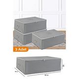 Sertstil 3 Adet - Büyük Boy Baza Altı Antrasit Hurç 62 X 46 X 22 Cm