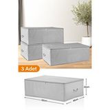 Sertstil 3 Adet - Büyük Boy Baza Altı Gri Benekli Hurç 62 X 46 X 22 Cm