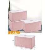 Sertstil 3 Adet - Büyük Boy Pembe Çizgili Hurç - 74 X 46 X 46 Cm