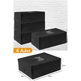 Sertstil 4 Adet - Büyük Boy Baza Altı Siyah Hurç 62 X 46 X 22 Cm