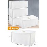 Sertstil 4 Adet - Büyük Boy Beyaz Hurç - 74 X 46 X 46 Cm