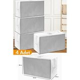 Sertstil 4 Adet - Büyük Boy Gri Çizgili Hurç - 74 X 46 X 46 Cm