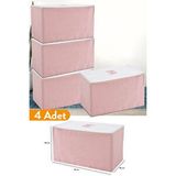 Sertstil 4 Adet - Büyük Boy Pembe Çizgili Hurç - 74 X 46 X 46 Cm